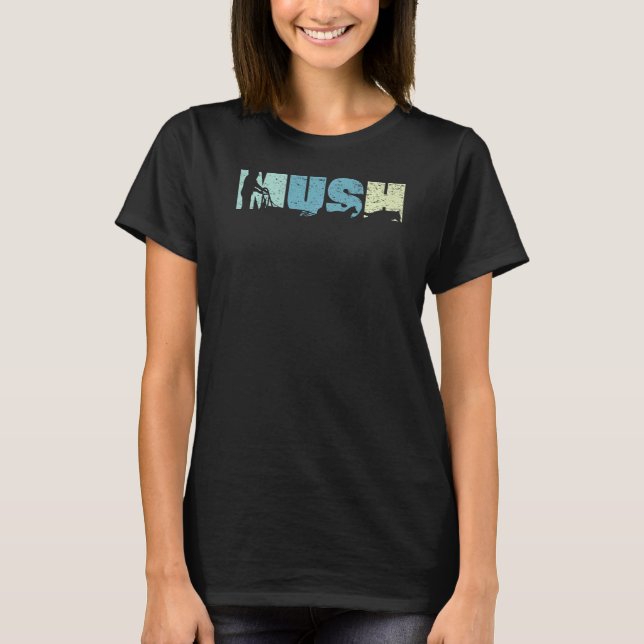 Camiseta Retro Mush Mushing Perro Sledding Musher (Anverso)