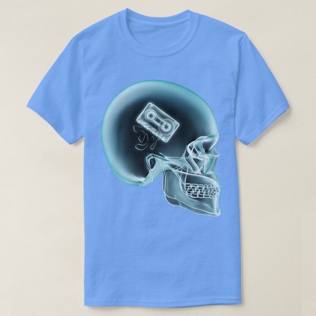 Camiseta Retro Music Lover Scull X-Ray Audio Cassette Tape  (Diseño del anverso)