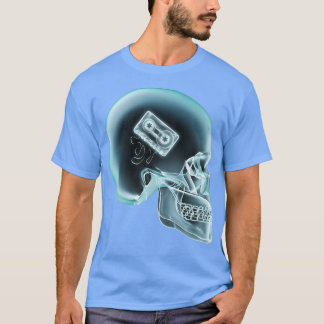 Camiseta Retro Music Lover Scull X-Ray Audio Cassette Tape