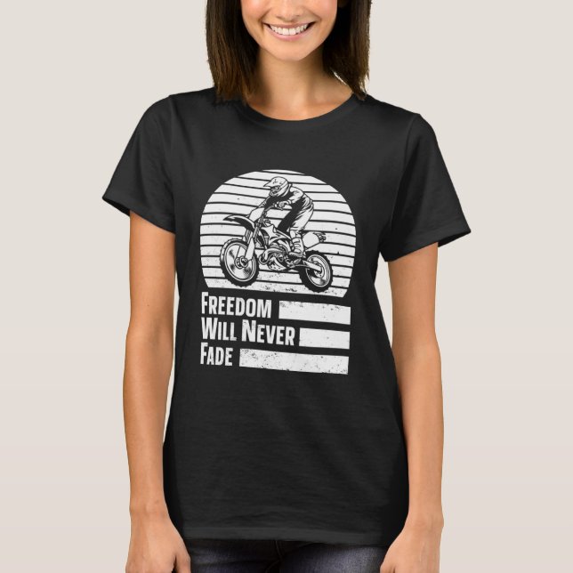 Camiseta Retro Mx Motocross Freedom Bike  Dirt Biking 4th O (Anverso)