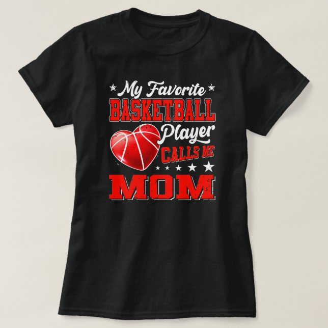 Camiseta Retro My Favorite Basketball Player Calls Me Mom  (Diseño del anverso)