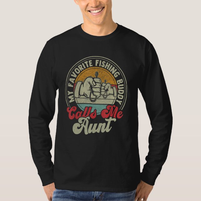 Camiseta Retro My Favorite Fishing Buddy Call Me Aunt Fishi (Anverso)