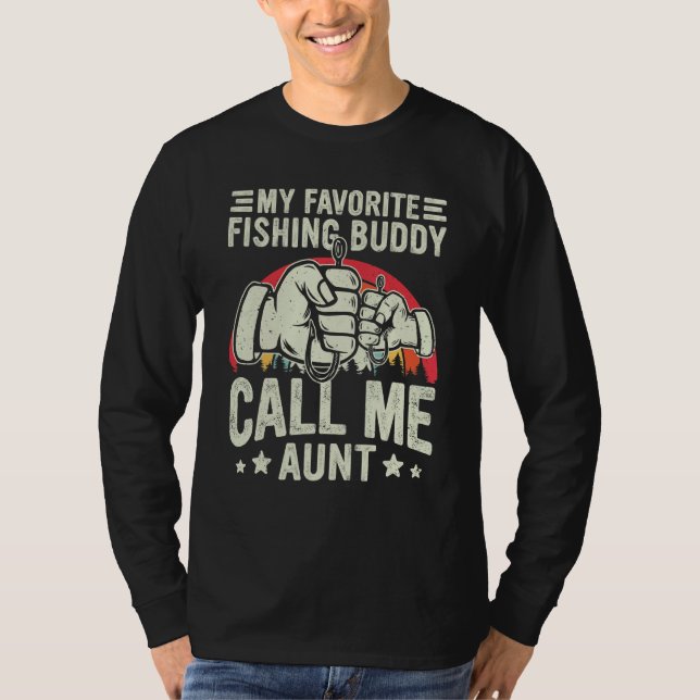 Camiseta Retro My Favorite Fishing Buddy Call Me Aunt Fishi (Anverso)
