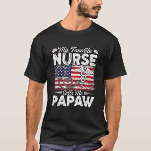 Camiseta Retro My Favorite Nurse Calls Me Papaw American Fl