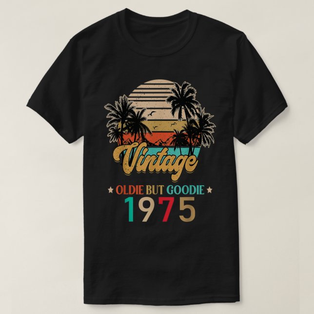 Camiseta Retro Nacido en 1975 Vieja Oldi pero Goodie 46ª B (Diseño del anverso)