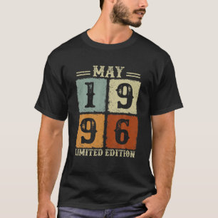Camiseta Retro Nacido En Mayo De 1996 25º Regalos De Cumple