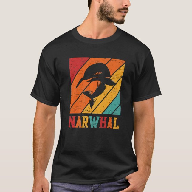 Camiseta Retro Narwhal Unicorn Sea Fish Rainbow Kids Boy Gi (Anverso)