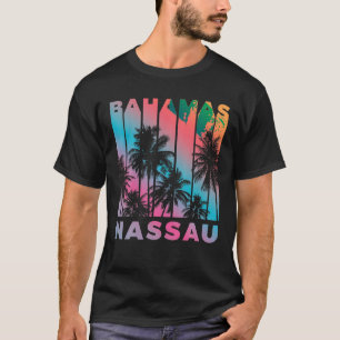 Camiseta Retro Nassau Bahamas Beach Fan Palm Tree Guay Souv