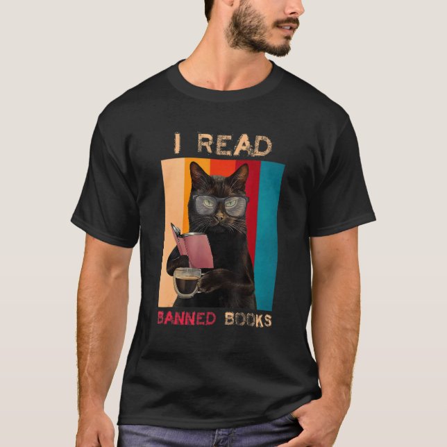 Camiseta Retro Negro Cat I Libro Rojo Prohibido (Anverso)