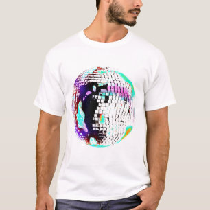 Camiseta Retro Neon Bola de Disco 70s 80s