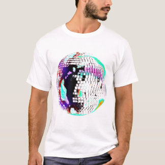Camiseta Retro Neon Bola de Disco 70s 80s 
