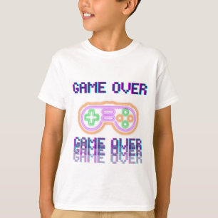Camiseta Retro Neon Game Over para Chicos Gamer