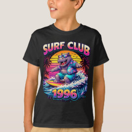 Camiseta Retro Neon Surf Hippo Shirt – Surf Club 1996 Vapor