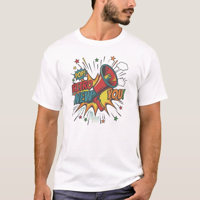 Camiseta Retro New You: Minimalist Geometric Revival (Anverso)