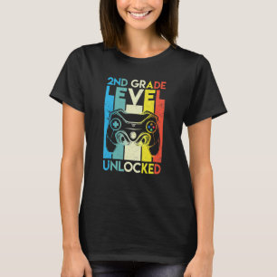 Camiseta Retro Nivel de 2do Grado Desbloqueado Videojuego D