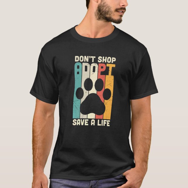 Camiseta Retro No Compres Adopta Salva Una Vida Rescata Gat (Anverso)