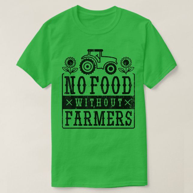 Camiseta Retro No Food Without Farmers  (Diseño del anverso)