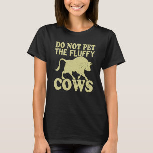 Camiseta Retro No Mascota Las Vacas Fluffy Vintage Bison Bu