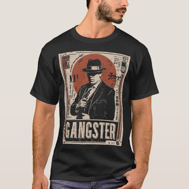 Camiseta Retro Noir Gangster | Arte de la era de la prohibi (Anverso)