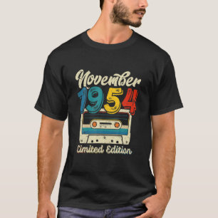 Camiseta Retro Noviembre 1954 Cinta De Cassette 67º Cumplea