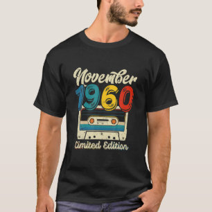 Camiseta Retro Noviembre 1960 Cinta Cassette 61ª Cumpleaños