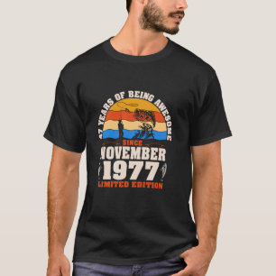 Camiseta Retro Noviembre de 1977 47 años de edad Pescador m