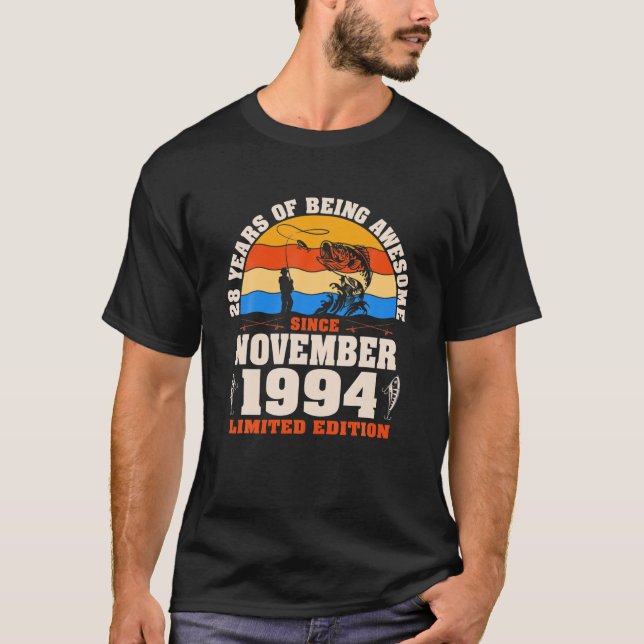 Camiseta Retro Noviembre De 1994 Pescador De 28 Años De Eda (Anverso)