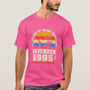 Camiseta Retro Noviembre de 1995 27 años Pescador de más de