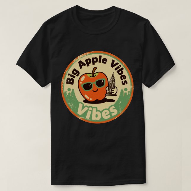 Camiseta Retro Nueva York_ Apple con Empire State Building (Diseño del anverso)