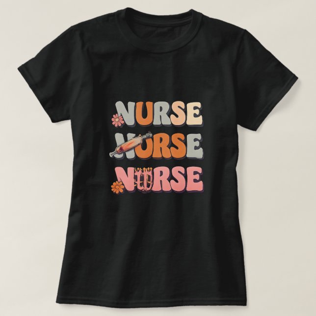 Camiseta Retro Nurse Graphic Design  (Diseño del anverso)