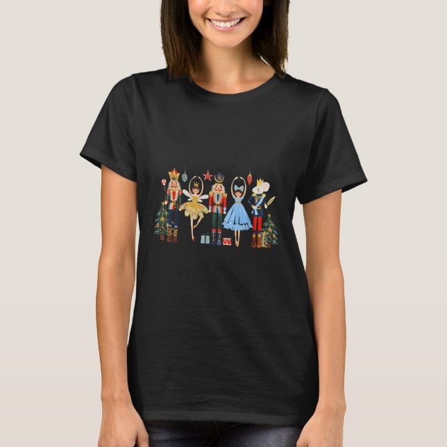 Camiseta Retro Nutcracker Ballet Christmas Tree Shirts For  (Anverso)