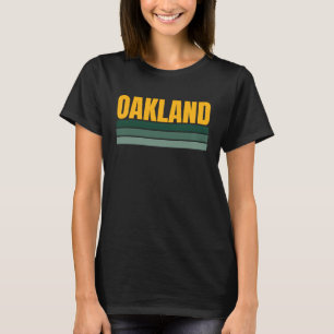 Camiseta Retro Oakland Yellow & Green Stripes Guay Oakland