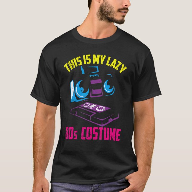 Camiseta Retro Ochenta Fiesta Cassette Lazy 80s Costume 80 (Anverso)