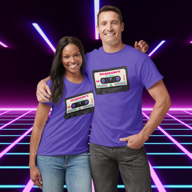 Camiseta Retro Ochties Music Mix Tape 50th Birthday Party (Subido por el creador)
