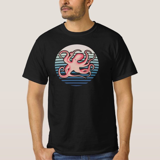 Camiseta Retro Octopus Rosa (Anverso)
