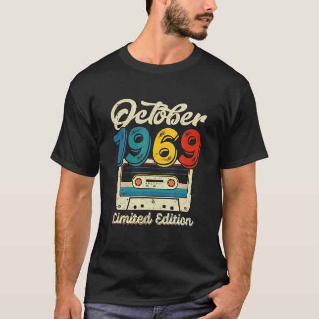 Camiseta Retro Octubre 1969 Cinta Cassette 52º Cumpleaños D (Anverso)