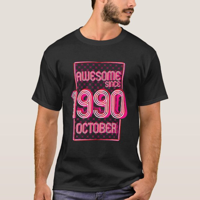 Camiseta Retro Octubre 1990 Cumpleaños (Anverso)