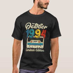 Camiseta Retro Octubre 1994 Cinta De Cassette 27 Cumpleaños