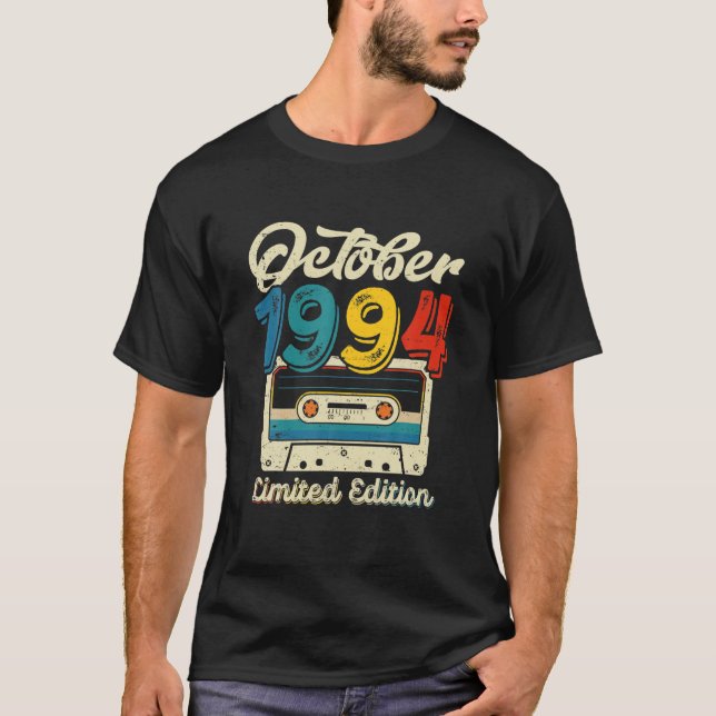 Camiseta Retro Octubre 1994 Cinta De Cassette 27 Cumpleaños (Anverso)