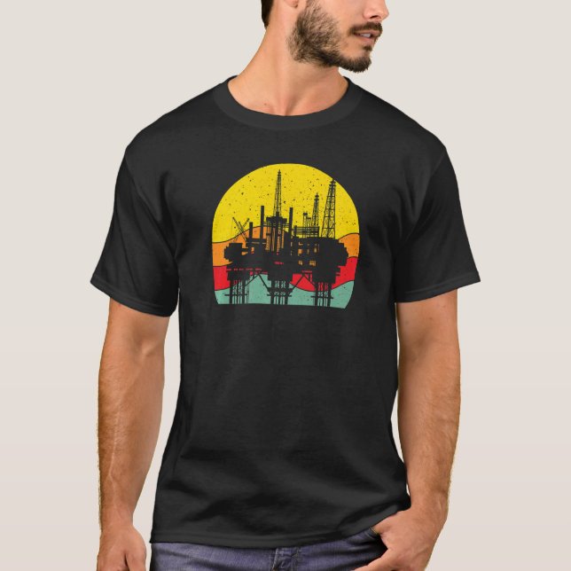Camiseta Retro Oil Well Pumpjack Oil Rig Oilman Oilfield Wo (Anverso)