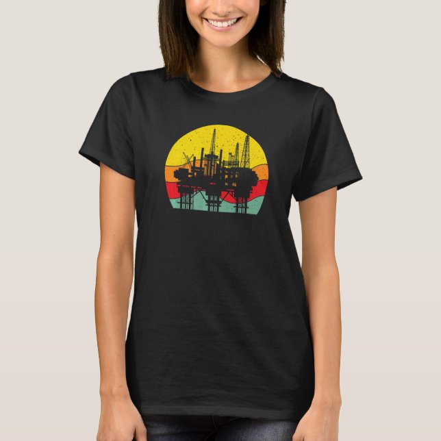 Camiseta Retro Oil Well Pumpjack Oil Rig Oilman Oilfield Wo (Anverso)