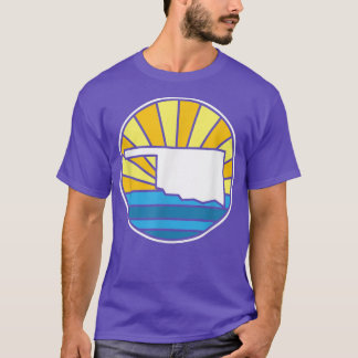 Camiseta Retro Oklahoma Sunset diseño de vidrio manchado de