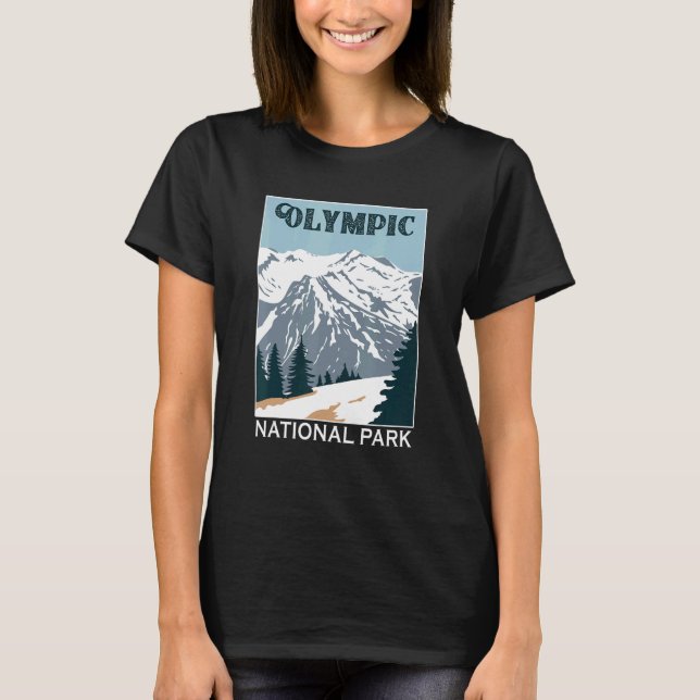 Camiseta Retro Olympic National Park Mountain Camping Souve (Anverso)