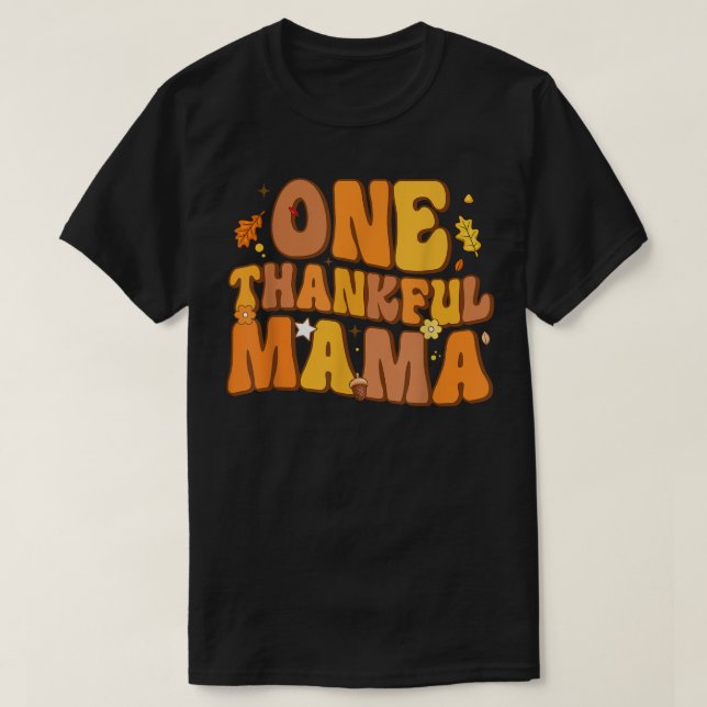 Camiseta Retro One Thankful Mama Fall Autumn Happy Thanksgi (Diseño del anverso)