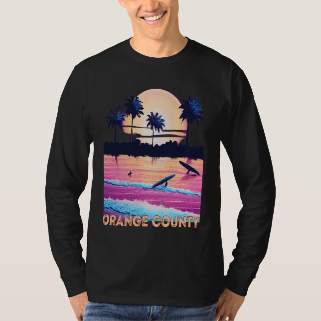 Camiseta Retro Orange County California Souvenir Surf (Anverso)