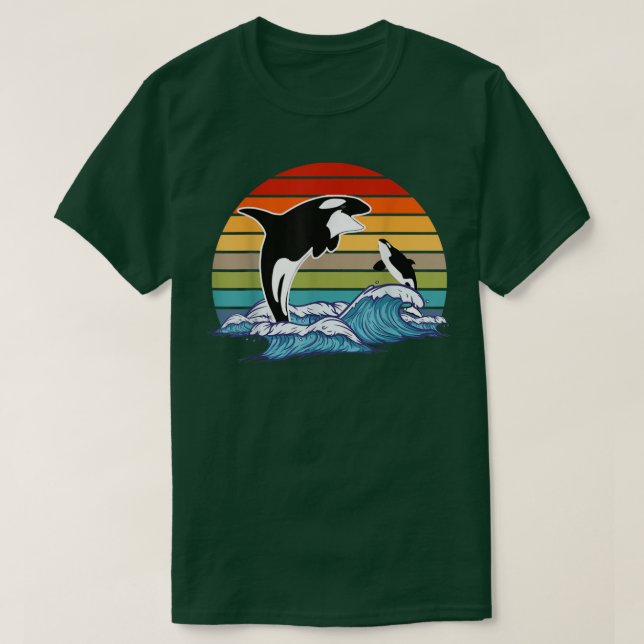 Camiseta Retro Orca Killer Whale  (Diseño del anverso)
