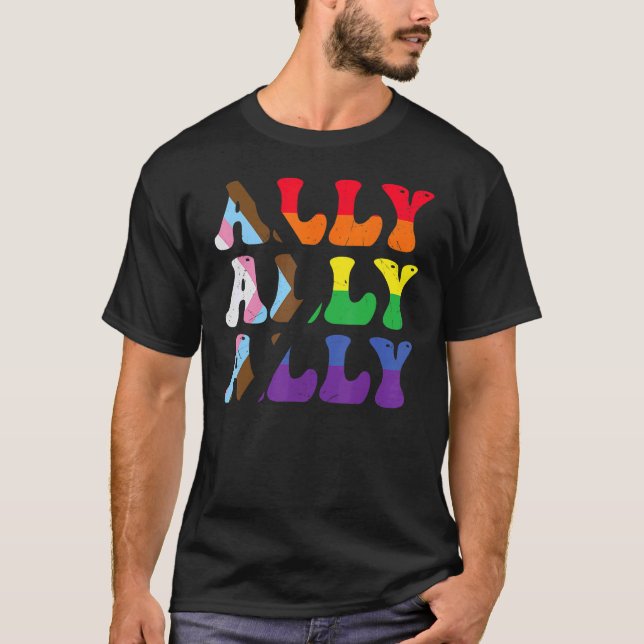 Camiseta Retro Orgulloso Alía Lesbiana Gay Bisexual Pan Que (Anverso)