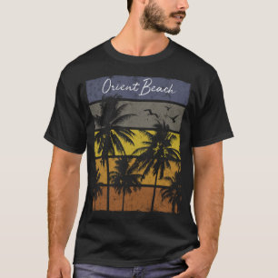 Camiseta Retro Orient Beach Saint Martin Beach Palm Tree be