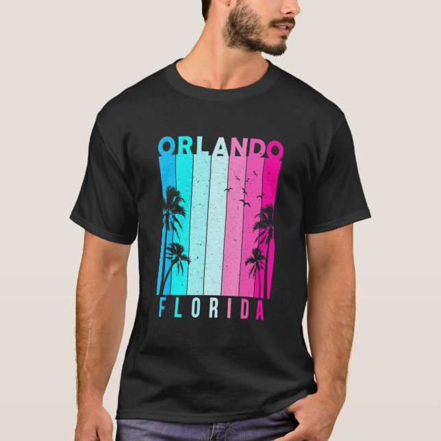 Camiseta Retro Orlando Florida Beach Summer Tropical Souven (Anverso)