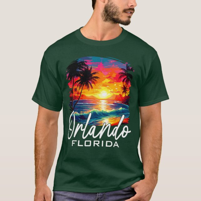 Camiseta Retro Orlando Florida Family Vacation Summer Break (Anverso)
